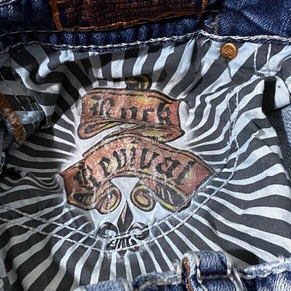 Rock Revival Mens Torin Boot Cut Jeans Size 38 Modern Western Edgy Urban Cowboy - Picture 7 of 10